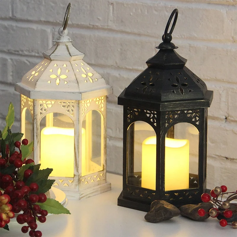 Wedding decorative outdoor plastic vintage cheap hanging moroccan lantern with flameless candles