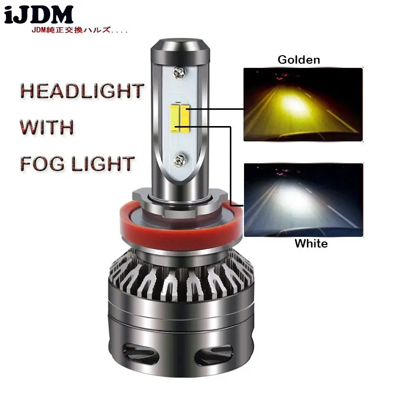 Headlight Bulbs Color Switchable HID White/Gold Yellow H8 H11 LED Car Headlights or Car Fog Lights Driving Light Bulbs DRL