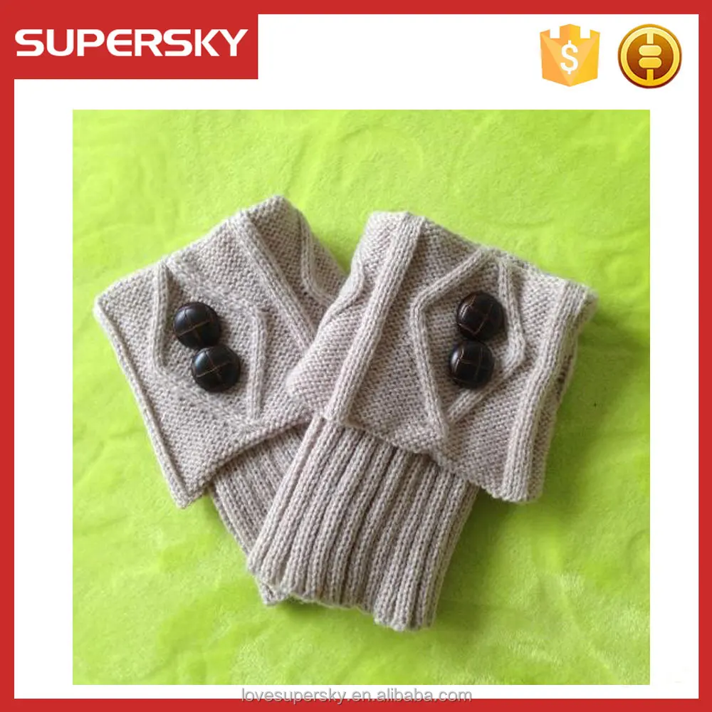 Wholesale Knit Leg Warmer Boot Cuffs Button Boot Socks With Reversible Boot Toppers Crochet Knit Leg Warmer