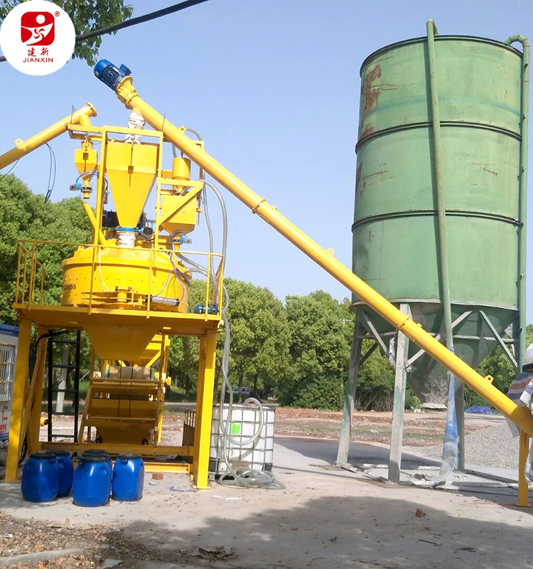 Good cost performance jianxin new types mechanical Concrete Batching  Plant with spindle planetary mixer  used for block make