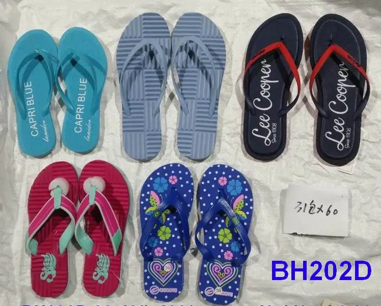 womens cheap wholesale stock flipflops pvc strap Eva or eva with tpr  outsole printed slippers