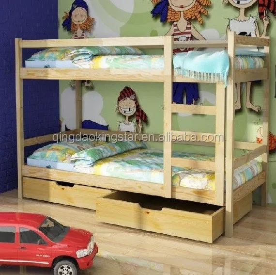 single bunk wooden bed