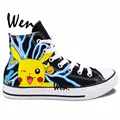 Wen Design Custom Hand Painted Shoes Anime Pokemon Ash Pikachu Pocket Monster Gifts High Top Men
