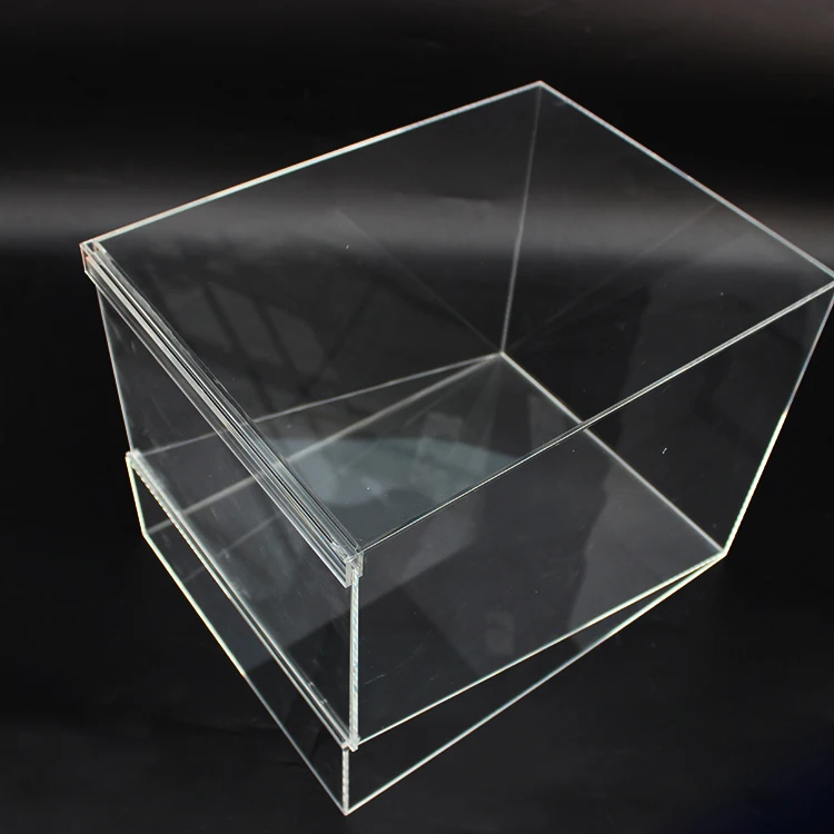Unique Design Acrylic Display Box Dimensions PMMA Box Single Acrylic Box Acrylic Case With Oblique Face