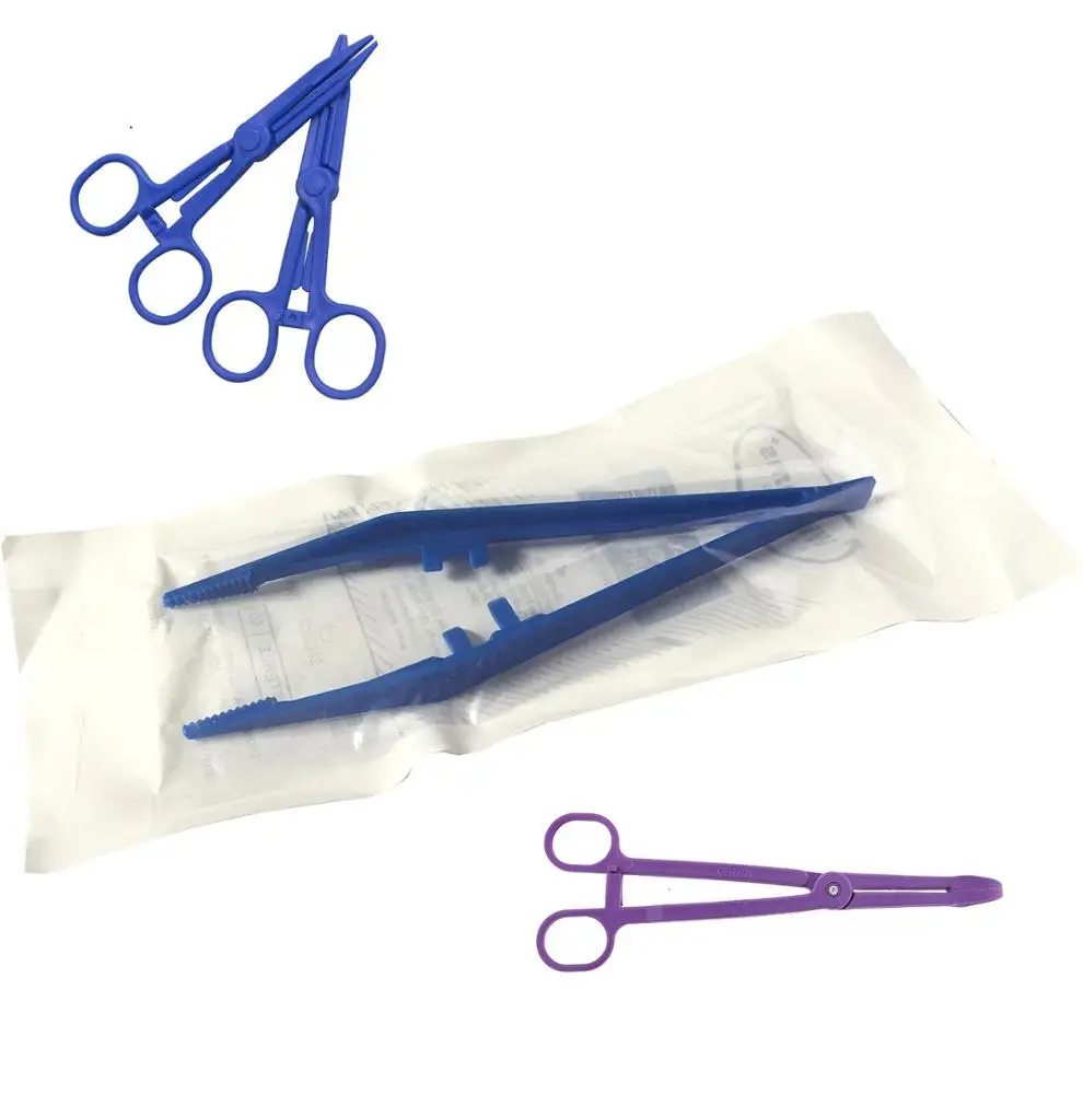 Sterile plastic disposable medical tweezer