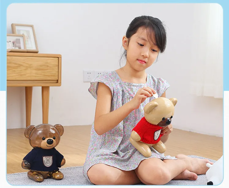 Персонализированная копилка с милым медведем, рекламная копилка с мультяшным медведем, копилка с медведем, копилка