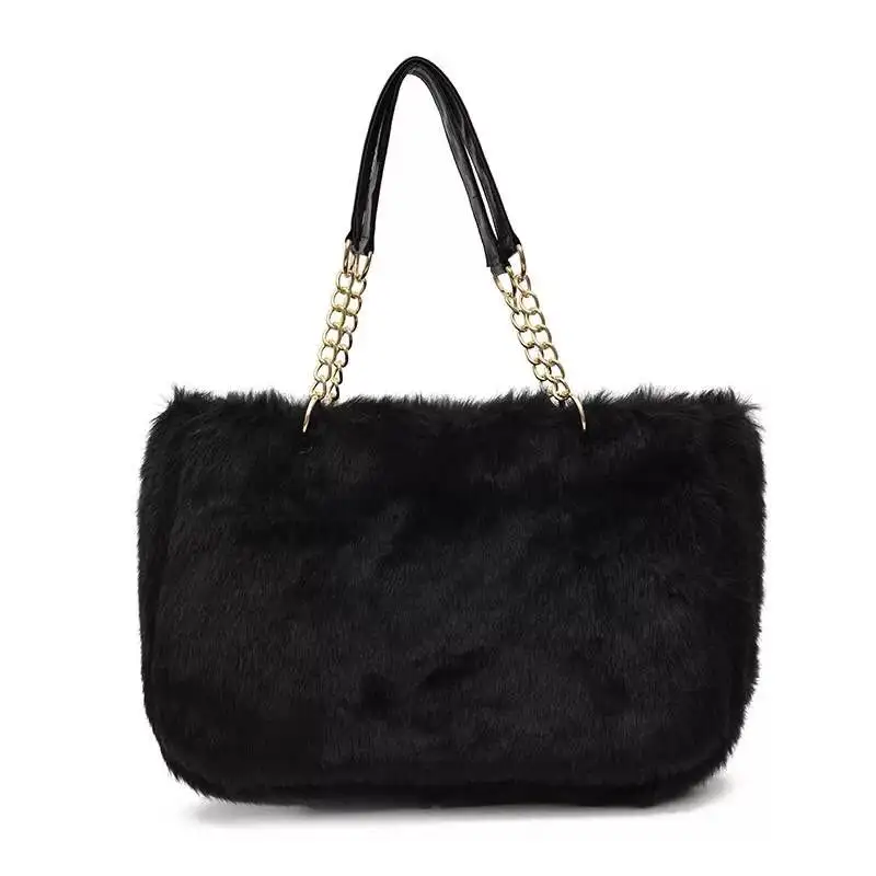 
handbag for woman,faux fur bag with big size 