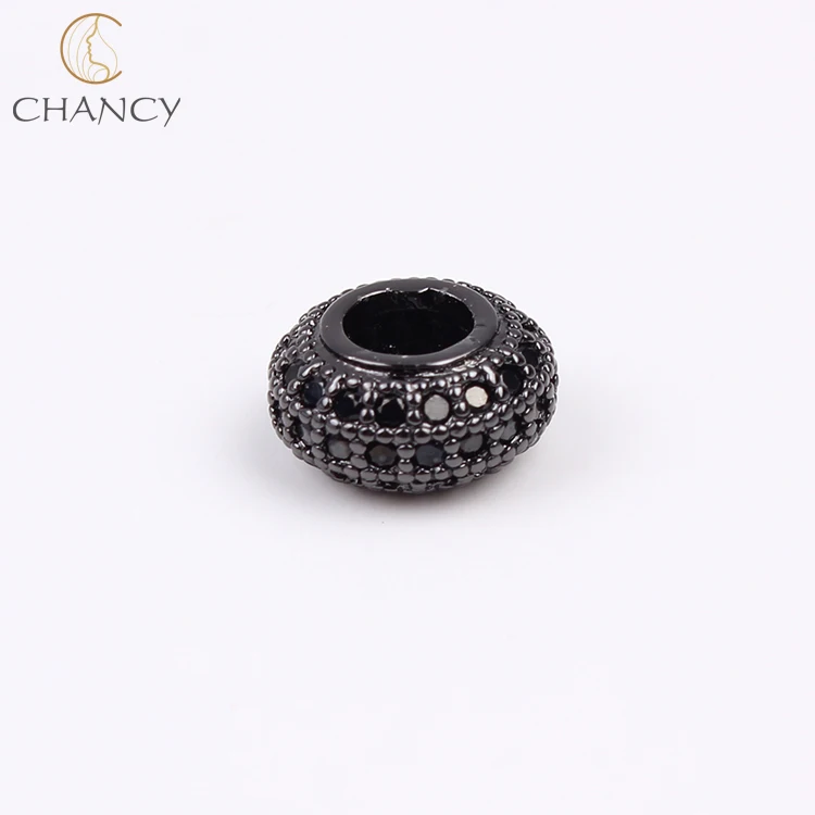 
Charm jewelry findings accessories cz stone round spacer beads for bracelet 