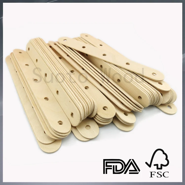 DIY wooden stick with holes wooden tongue depressor with holes