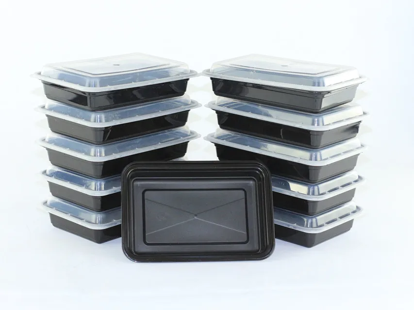 Reusable Rectangular Single Compartment Microwave Safe Bento Lunch Box Plastic Food Container