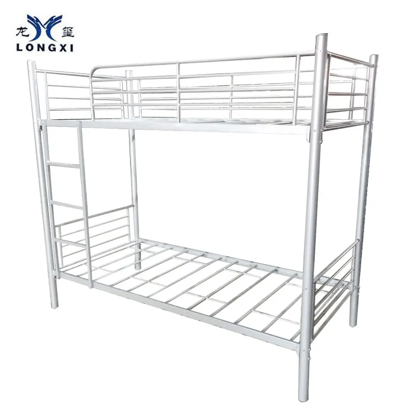 
China home furniture / school dormitory power coated double decker metal bunk bed ,kids steel bunk bed 