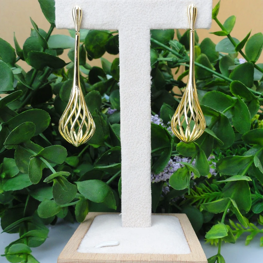Yuminglai 24k Dubai Gold Jewelry Earring  Latest Fashion Earrings Women  FHK6582