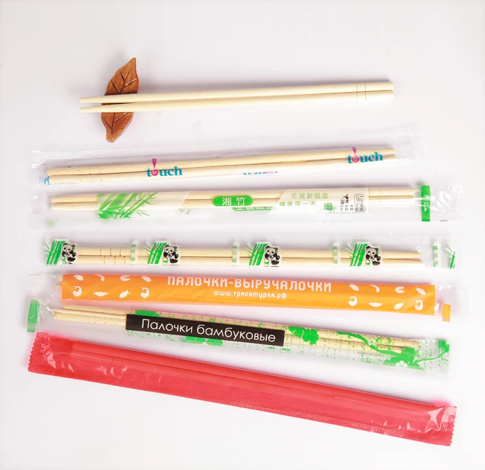 Europe and America hot sells OPP plastic wrapped disposable bamboo chopsticks