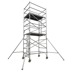 Aluminum Mobile Stair Tower With Couplers And Wheel Baker  Aluminum Scaffolding