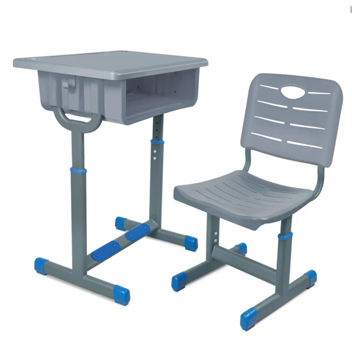 Popular use school furniture drafting table student chair with writing tablet