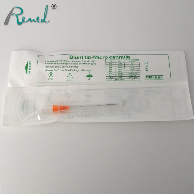 
Sterile packaging micro blunt tip cannula for dermal filler 