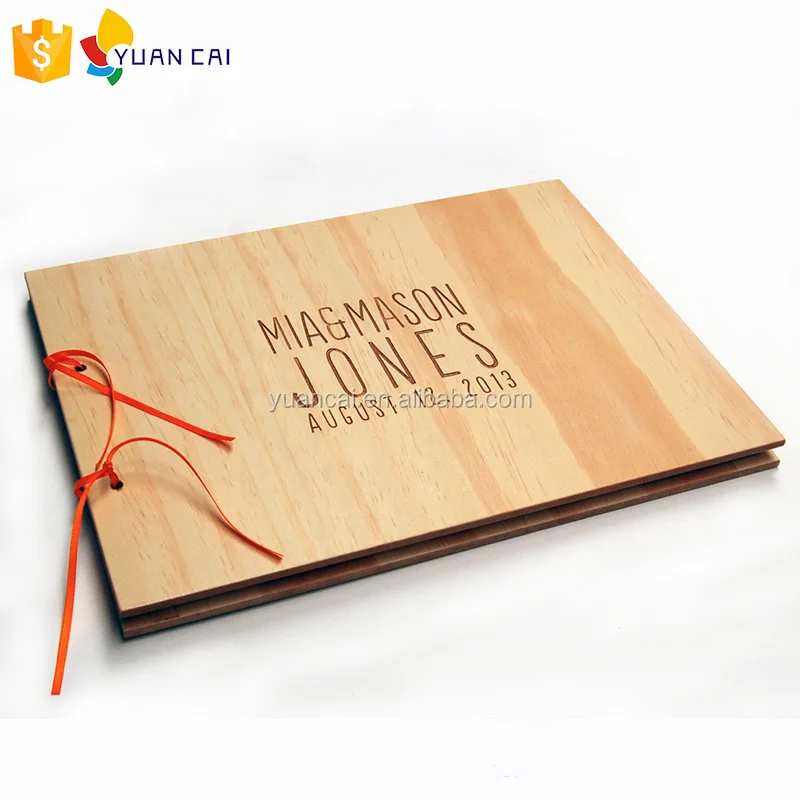 Custom logo new design plywood book cover wooden book Commemorative book