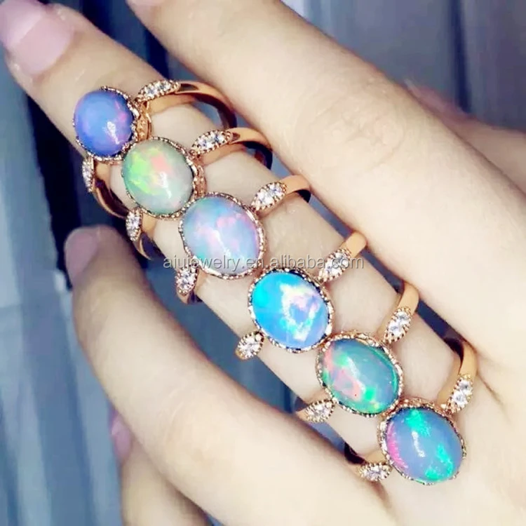 Женское серебряное кольцо на заказ 925 ювелирные изделия огненный опал обручальное с драгоценным камнем