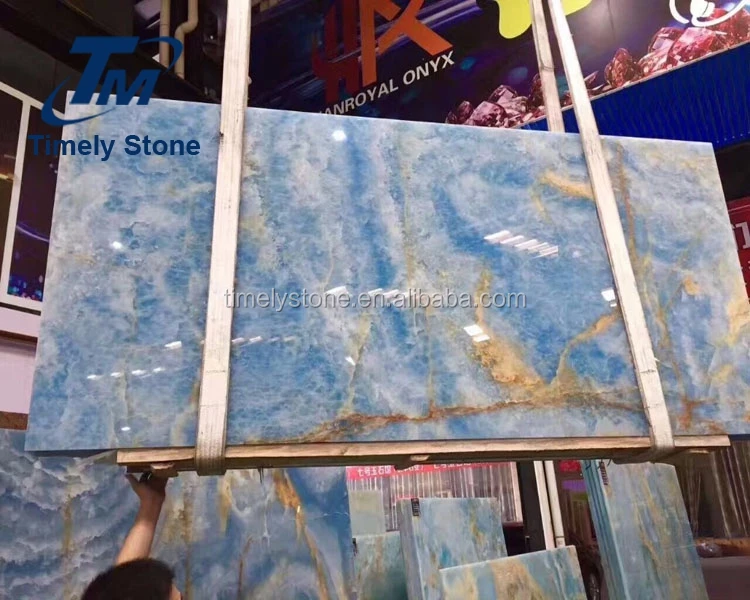 
backlit translucent wall panel blue jade stone raw agate stones 