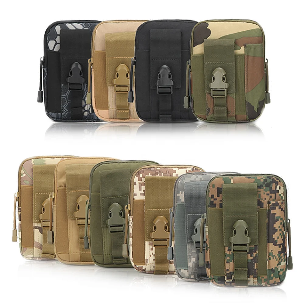 
Outdoor Sport Army Military Oxford Camouflage Tactical Bag Custom Mobile Phone Waist Bag Waterproof 