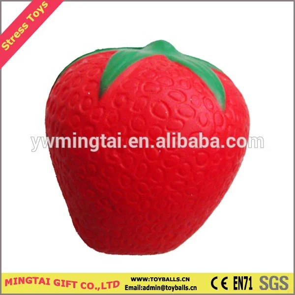 Strawberry Fruit Shape PU Stress Toys Toys