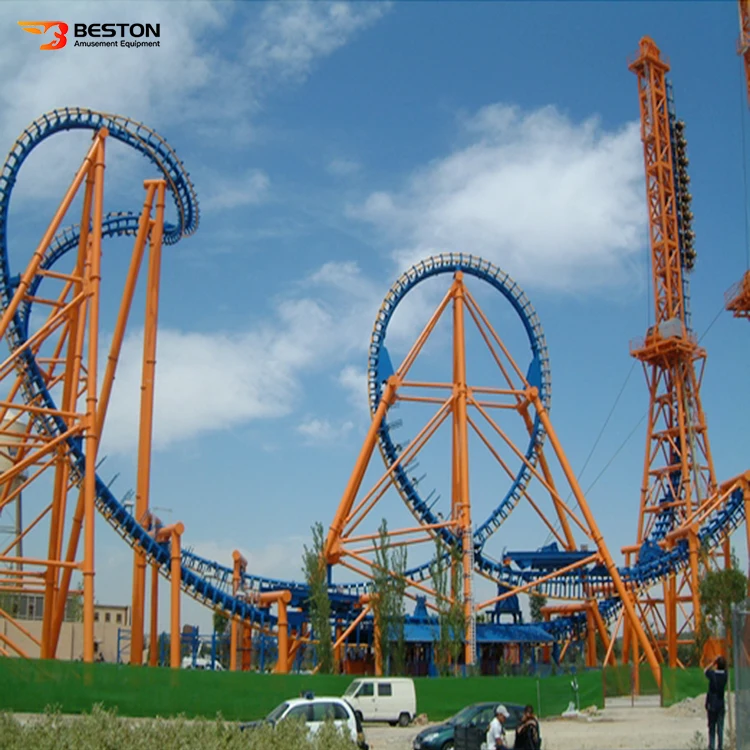 Beston Rides Theme Amusement Park 330-780M Track Electric Roller Coaster Ride For Sale