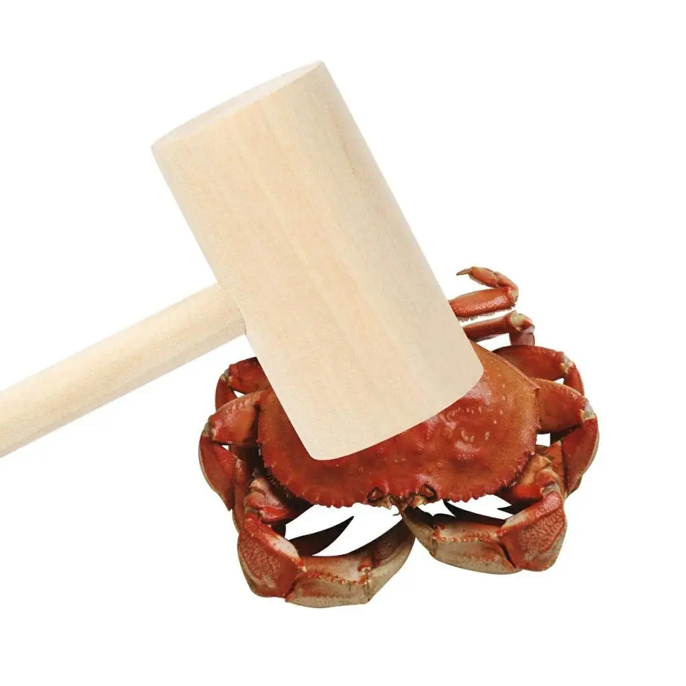 Factory Wholesale  durable natural small solid wooden crab mallet