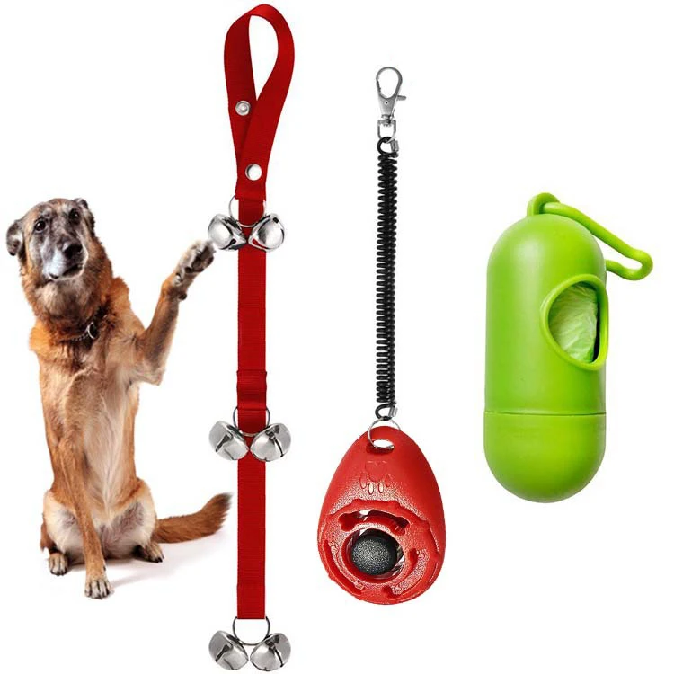 Premium Quality Training Potty Great Dog Bells, Clicker and Garbage Bag Picker For Outdoor