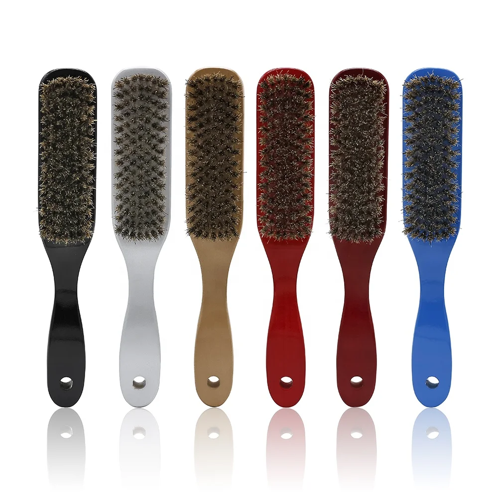 Mustache Massage Comb Mens Grooming Multi Color Wooden Boar Bristles Beard Brush