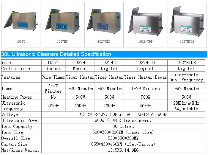 1027HTD Ultra Sonic Bath Sonicator 30L Digital Ultrasonic Cleaner