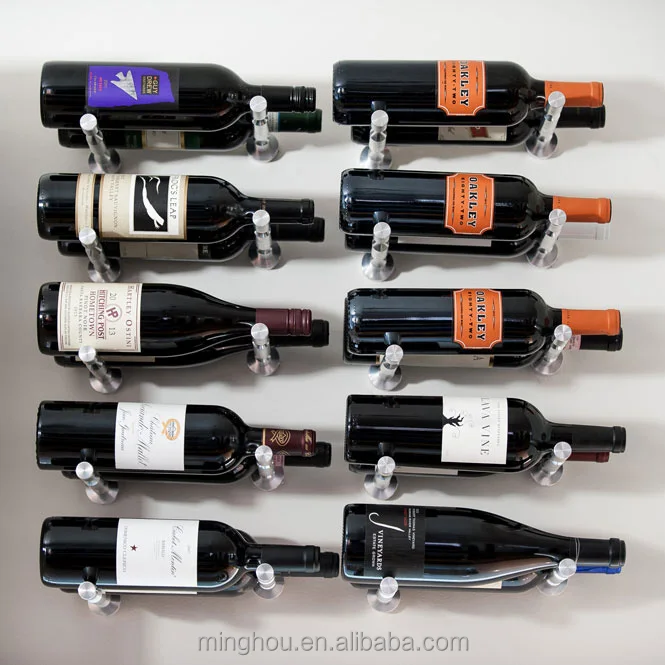 Straight single bottle metal wall mounted wine pegs