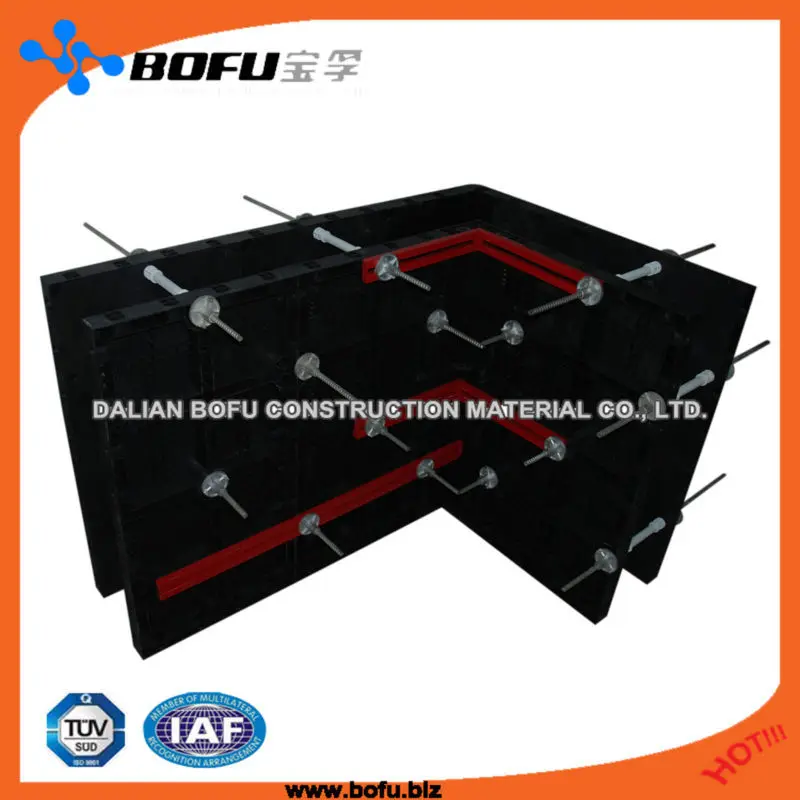 reusable plastic formwork panel for wall