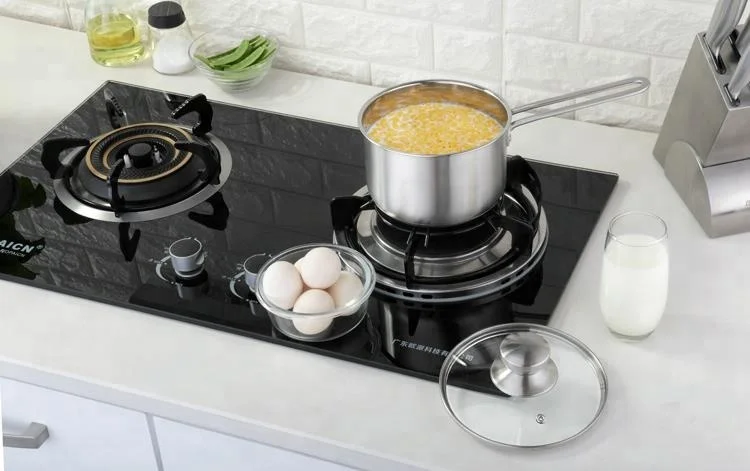 Wholesale kitchenware 304 stainless steel sauce pan with tempered glass lid and single handle