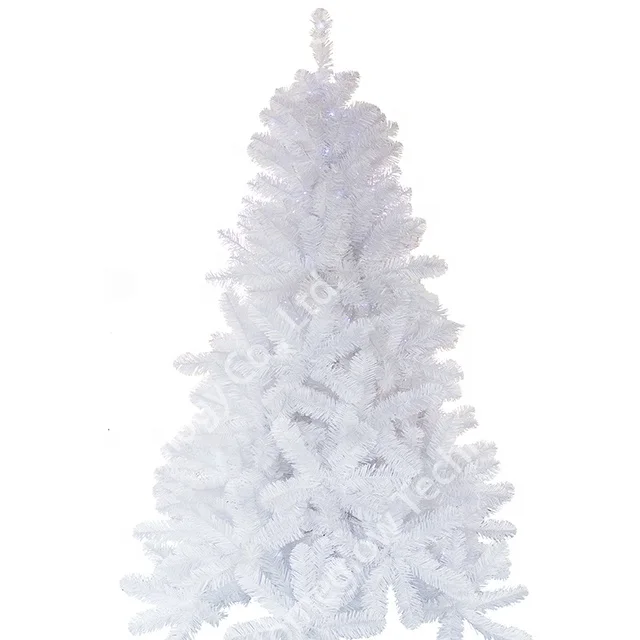 High quality cheap outdoor led artificial white PVC plastic flocked Christmas tree in full stock