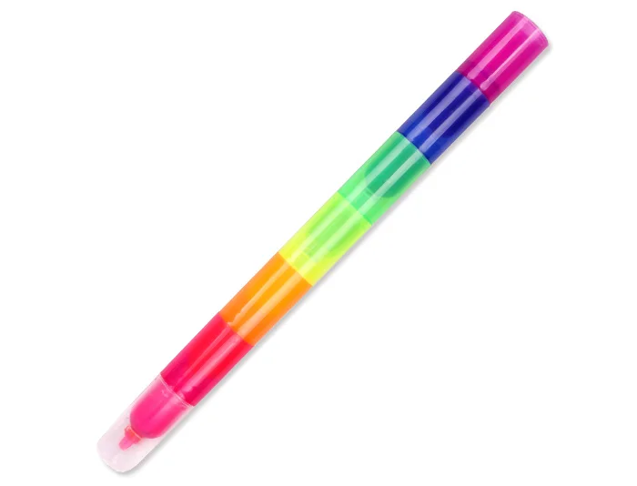 Licheng HM99 6 in 1 Rainbow Highlighter Pen, Mini Multi Colored Highlighter Pen