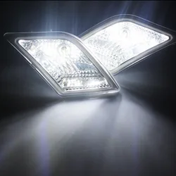Clear Lens Side Marker Lights w/White LED For 2008-2011 Mercedes Benz W204 C250 C300 C350 C63 AMG Side Marker Lights