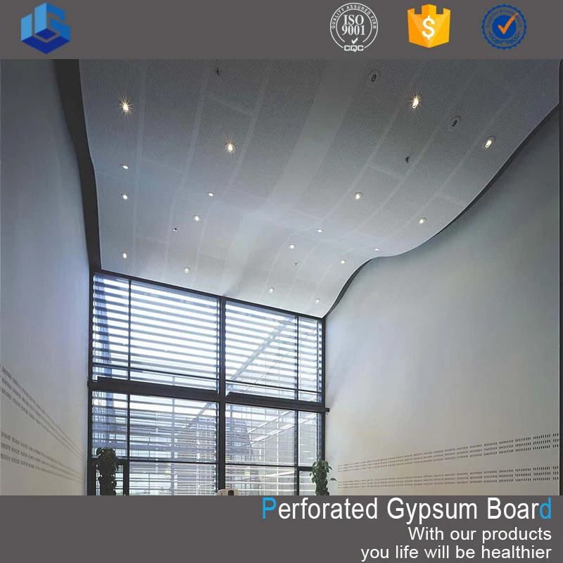 
Acoustic decorative fireproof perforated suspended plasterboard 