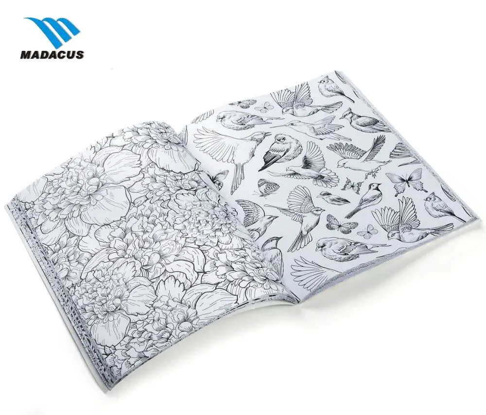 OEM softcover book printing hand-paint coloring book adult