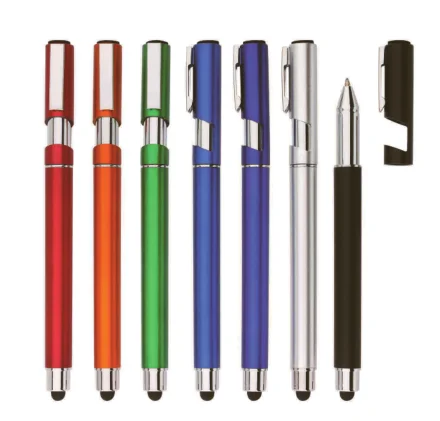 wholesale promotional items touch screen 4 In 1 Multifunction Stylus pen pencil Phone stand Holder QR Code gel pens with stylus