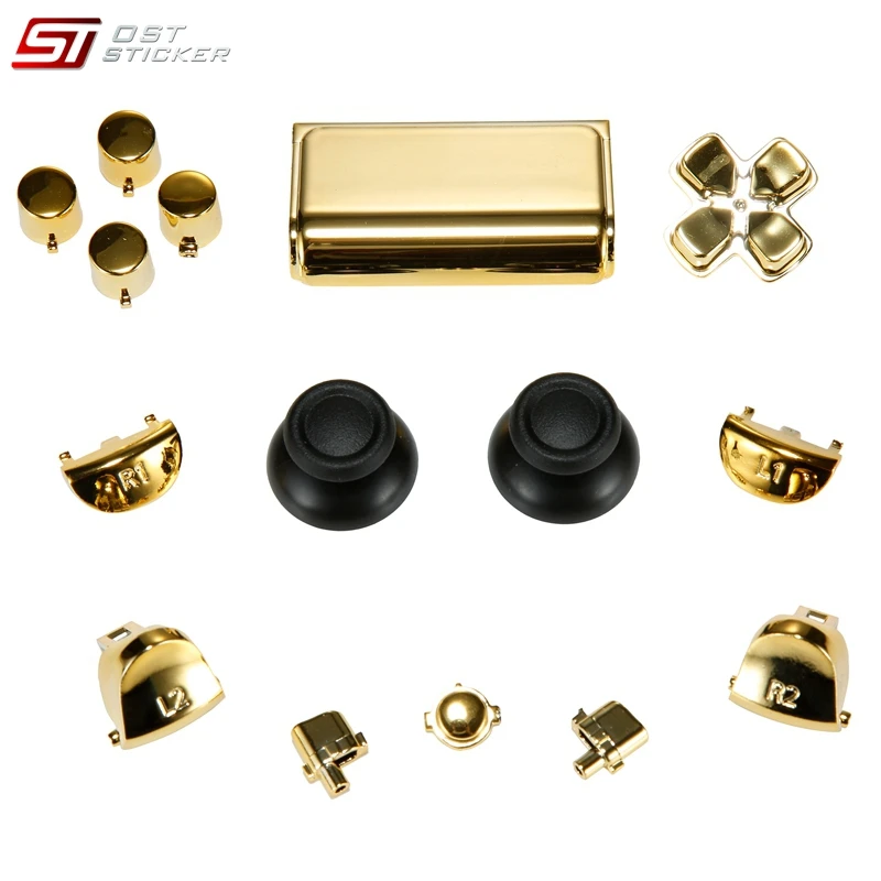Chrome Buttons Full Sets Mod Kits Repair Parts for PS4 Pro Controller JDM040
