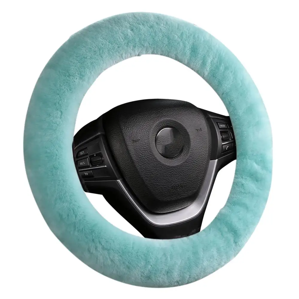 Fur Car Styling steering wheel covers for Adults Woman Man Car Accessories by Australian Merino Wool Fur Universal size