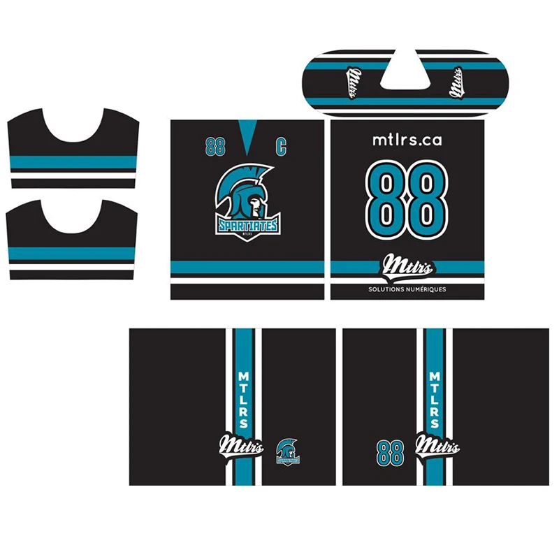 Teams custom fashion different style hot sublimation reversible ice hockey jerseys and design ice hockey pants