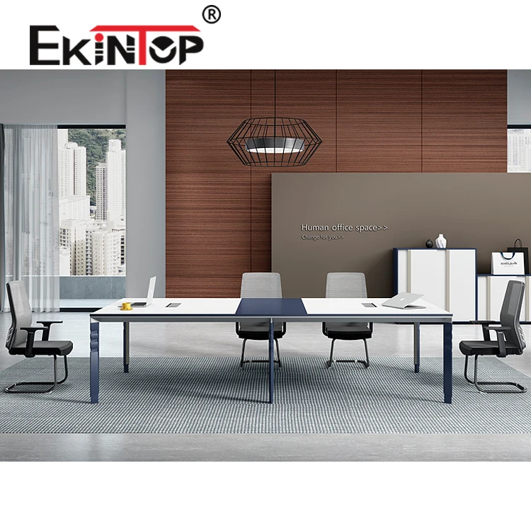 2016 simple modern office furniture metal frame 4 seater conference table design