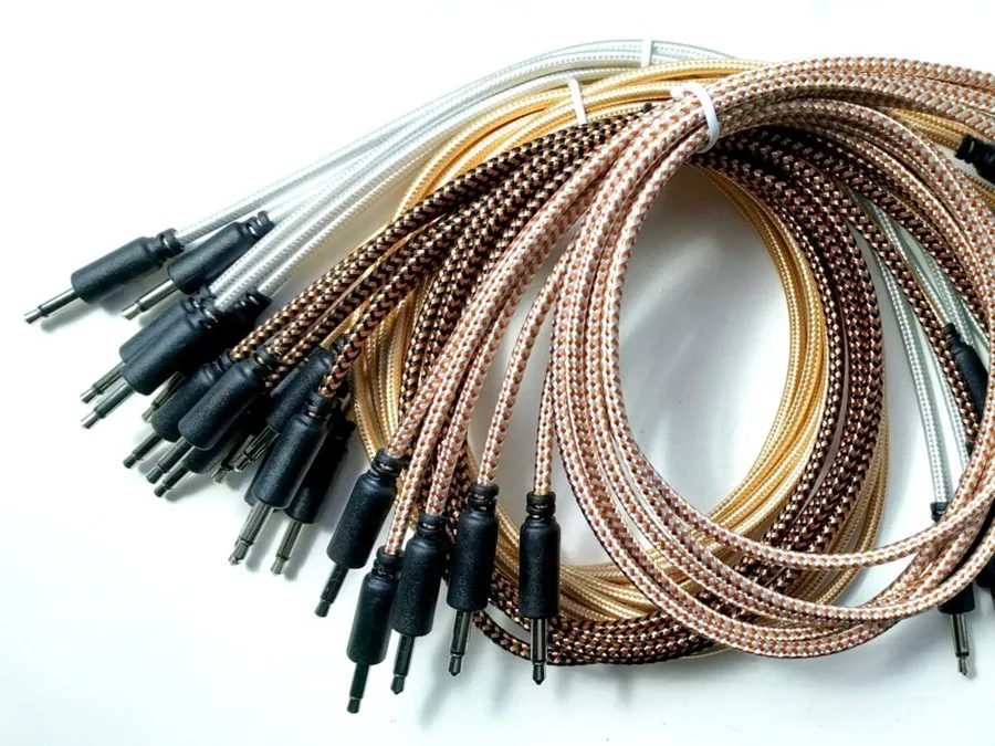 Braided 3.5mm to 3.5mm mono patch cables for use with Modular Synthesizers