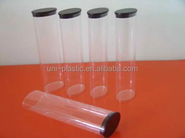Factiry Price Transparent Pvc Clear Oval Plastic Pp Tube Packaging Tube With Black Pp Plug