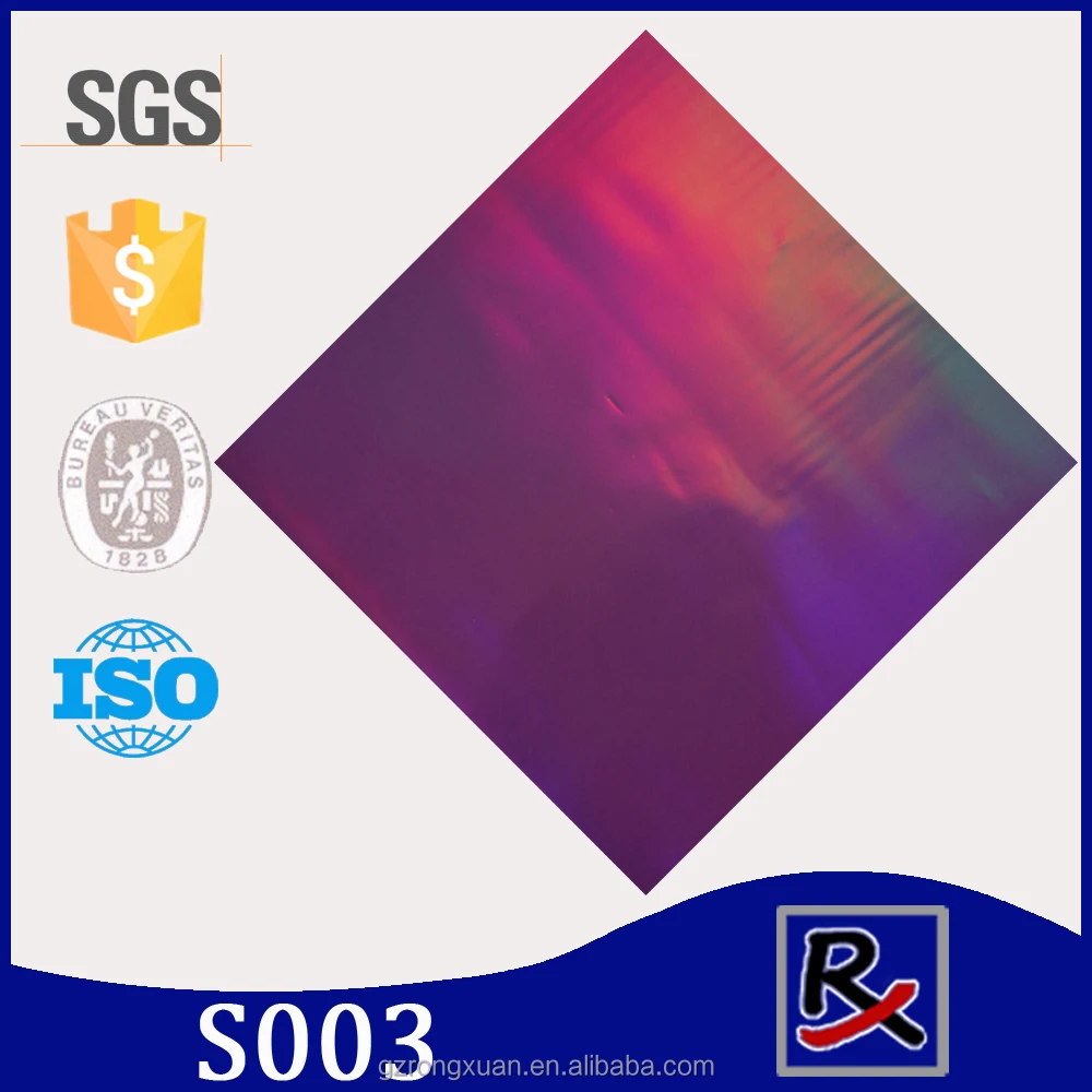 S003# Design fabric & leather handbag & shoes metallic film holographic heat transfer