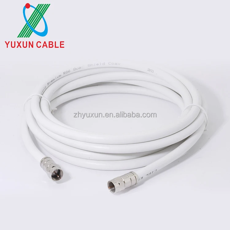 Yuxun № F Тип сжатия разъем quad щит кабель коаксиальный RG6