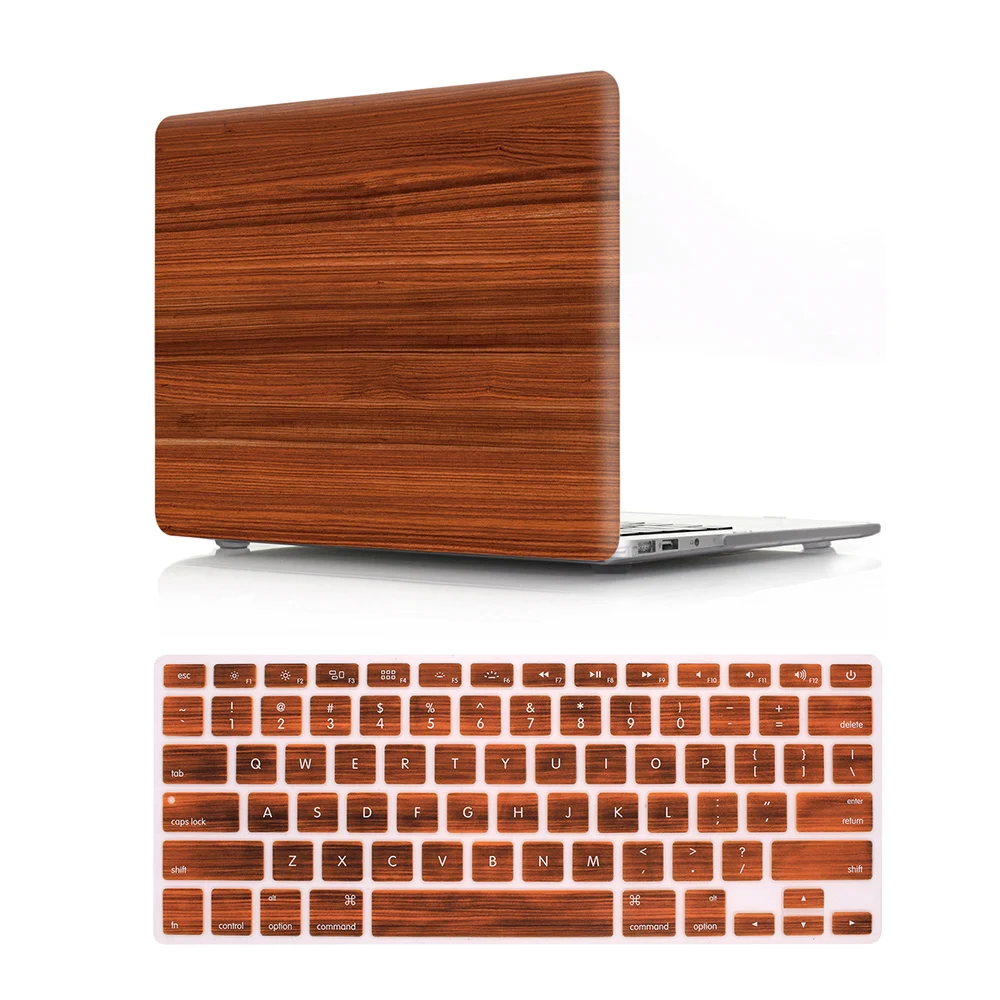 2 in1 wooden keyboard case laptop And  Keyboard Cover for macbook Air 13 15 16 A2179 M1 silicone laptop protective case