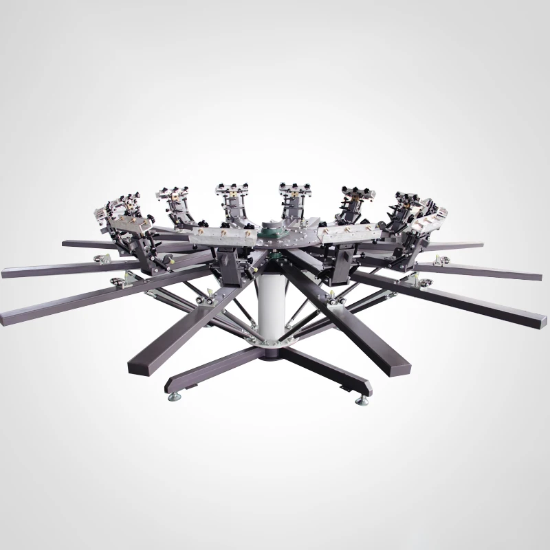 manual screen print carousel with micro registration