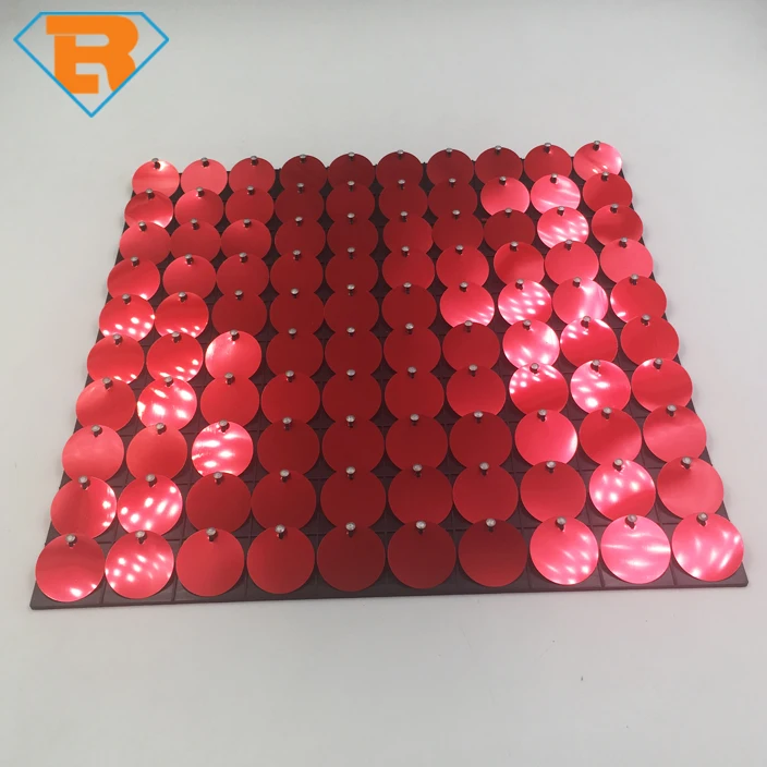 Sparkly Living Signs Fabric Flakes movable reflective exterior Shining advertisement Decorative Sequin Panel Disc Signage Board